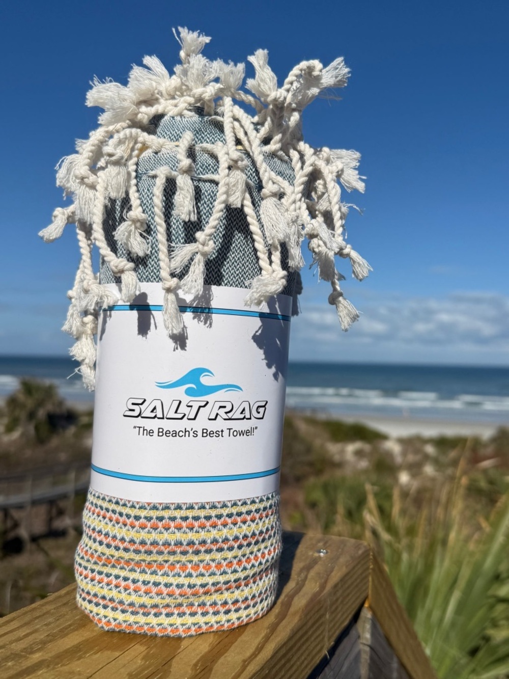 Angler Rag — Yellow Salt Rag™ Sand-Resistant Turkish Beach Towel - Picture 5 of 6